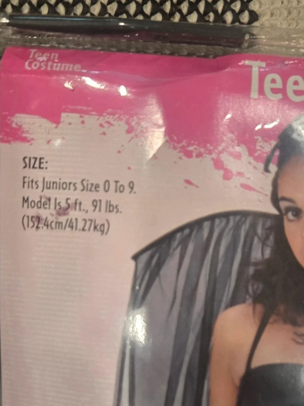 Teen Skull Fairy Costume - Black